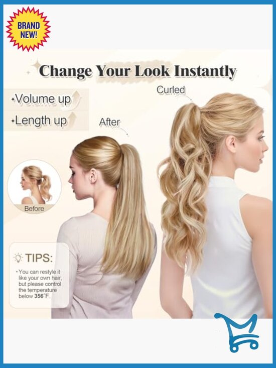 Human Hair Ponytail Extension with Claw Clip, 20\